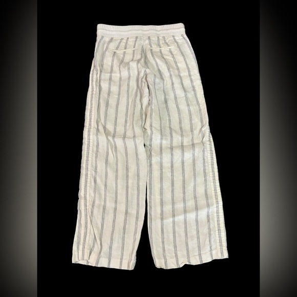 Athleta Stripe Bali 100% Linen Pants Women's Blue White Pinstripes wide … - Picture 4 of 12